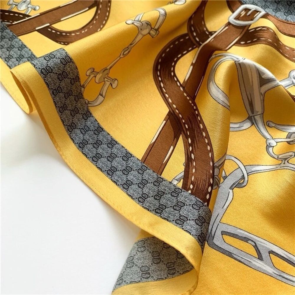Women Silk-Emulation Elegance Square Scarf - Picture 3 of 9